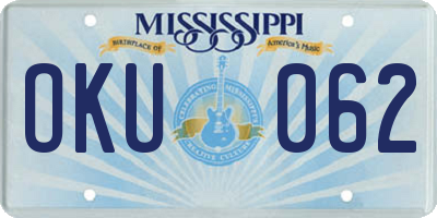 MS license plate OKU062