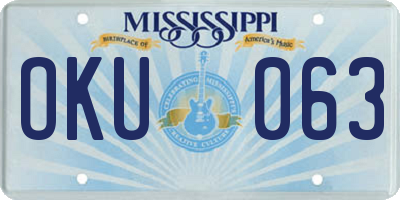 MS license plate OKU063