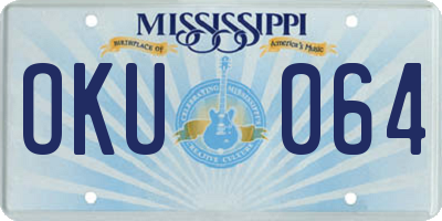 MS license plate OKU064