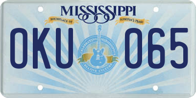 MS license plate OKU065