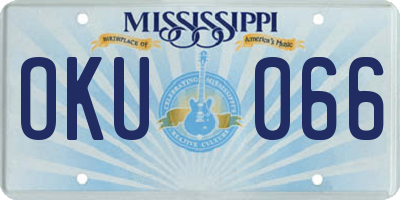 MS license plate OKU066