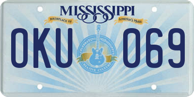MS license plate OKU069