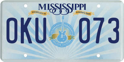 MS license plate OKU073
