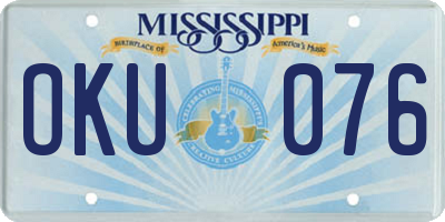 MS license plate OKU076