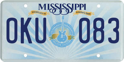 MS license plate OKU083
