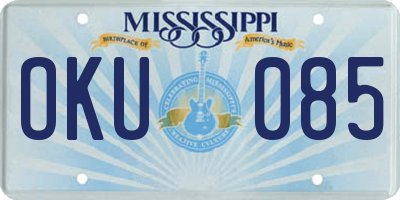 MS license plate OKU085