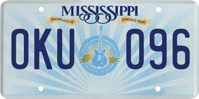 MS license plate OKU096