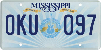 MS license plate OKU097