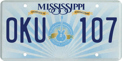 MS license plate OKU107