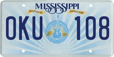 MS license plate OKU108