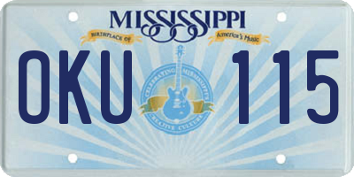 MS license plate OKU115