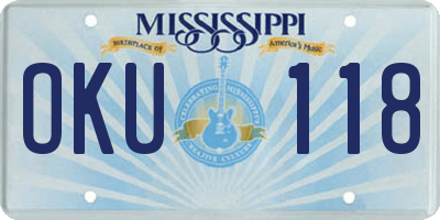 MS license plate OKU118