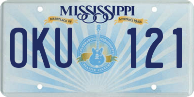 MS license plate OKU121