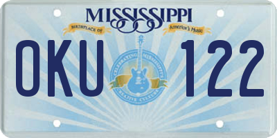 MS license plate OKU122
