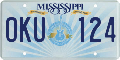 MS license plate OKU124