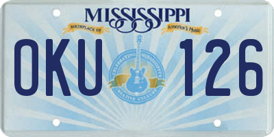 MS license plate OKU126