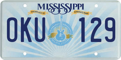 MS license plate OKU129