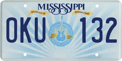 MS license plate OKU132