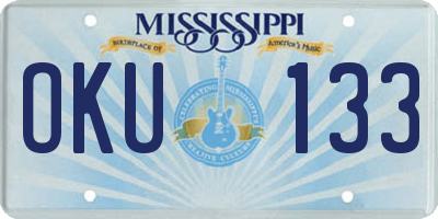 MS license plate OKU133