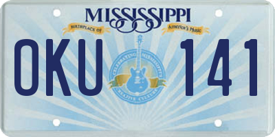 MS license plate OKU141