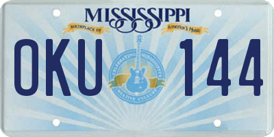 MS license plate OKU144