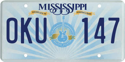 MS license plate OKU147
