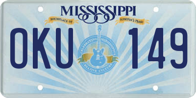 MS license plate OKU149
