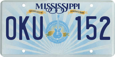 MS license plate OKU152