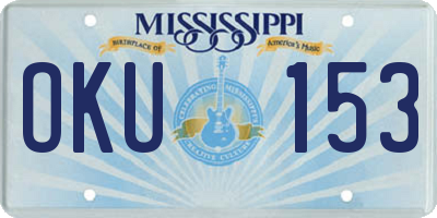 MS license plate OKU153