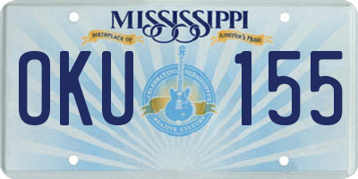 MS license plate OKU155