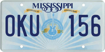 MS license plate OKU156