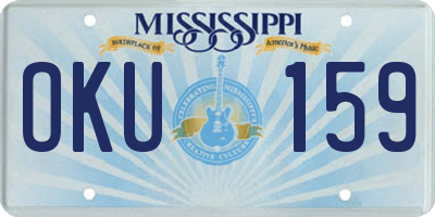 MS license plate OKU159