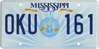MS license plate OKU161
