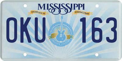 MS license plate OKU163