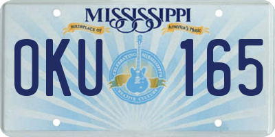 MS license plate OKU165