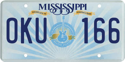 MS license plate OKU166