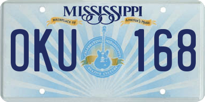 MS license plate OKU168