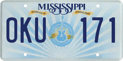 MS license plate OKU171