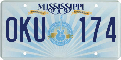 MS license plate OKU174