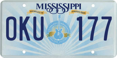 MS license plate OKU177