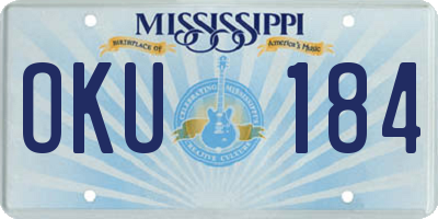 MS license plate OKU184