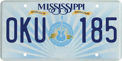 MS license plate OKU185
