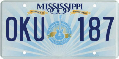 MS license plate OKU187