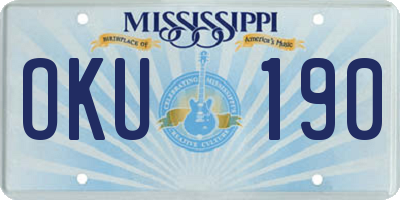 MS license plate OKU190