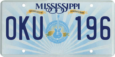 MS license plate OKU196