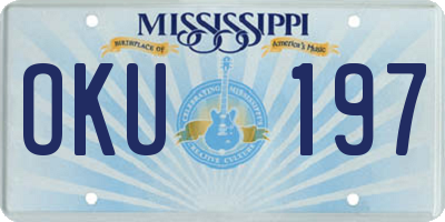 MS license plate OKU197