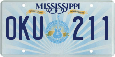 MS license plate OKU211