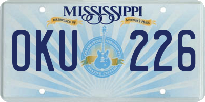 MS license plate OKU226