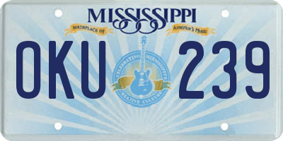 MS license plate OKU239