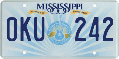 MS license plate OKU242